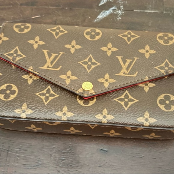 Louis Vuitton Gold Chain Brown Monogram Clutch - Picture 4 of 8